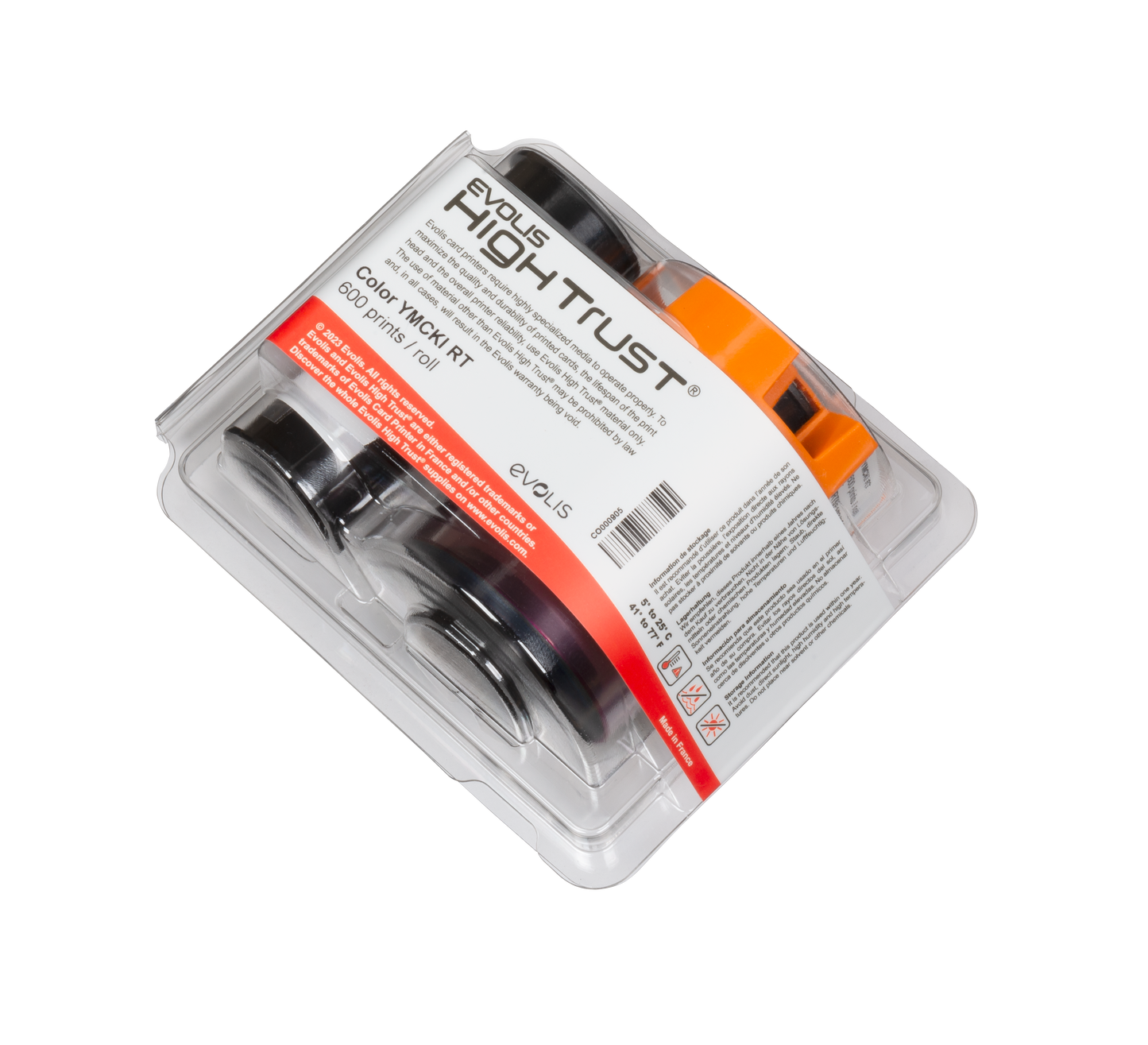 Evolis RT5F103NAAA YMCKI Colour Ribbon for cards with magnetic stripe and/or signature panel 600 Prints