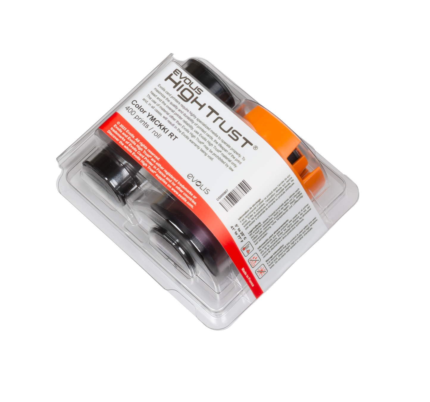 Evolis RT6F105NAAA YMCKKI Colour Ribbon for cards with magnetic stripe and/or signature panel 400 Prints