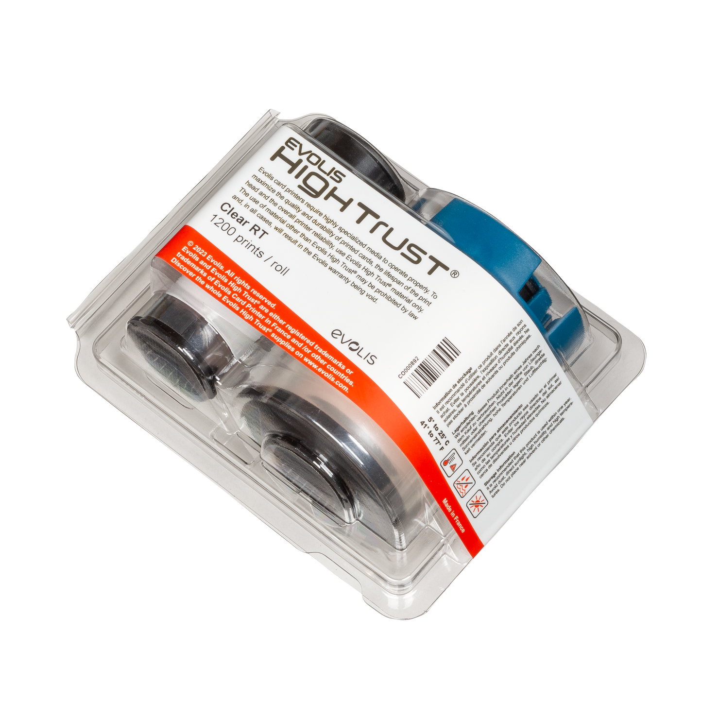 Evolis RTCL100NAAA Clear Film 1200 Prints