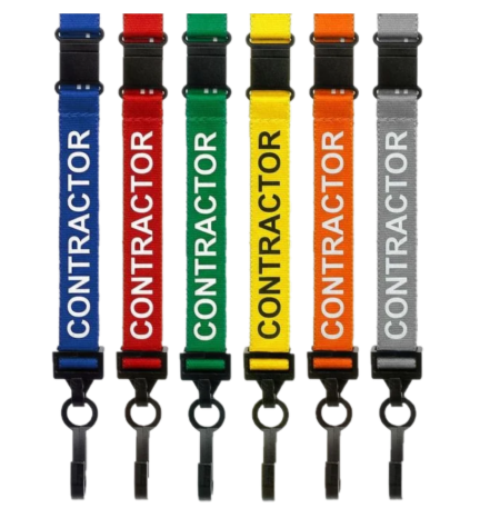 CONTRACTOR Pre-Printed Lanyards - pack 100