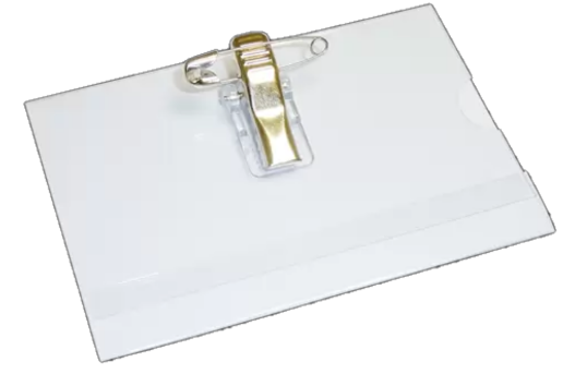 Clear Plastic Pass Holders with Combi CIips - Landscape