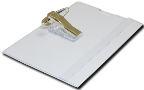 Clear Plastic Pass Holders with Combi CIips - Landscape