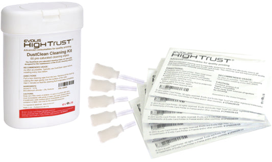 Evolis A5011 Ultraclean - 5 Pre-Saturated Cards, 5 Swabs, 60 Wipes (Dispenser)
