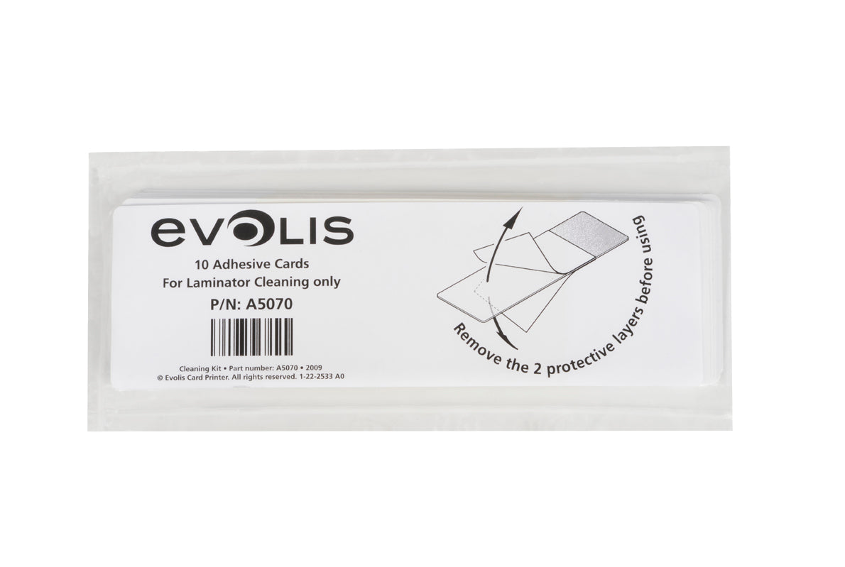 Evolis A5070 Laminator Cleaning Kits - 10 Adhesive Cards