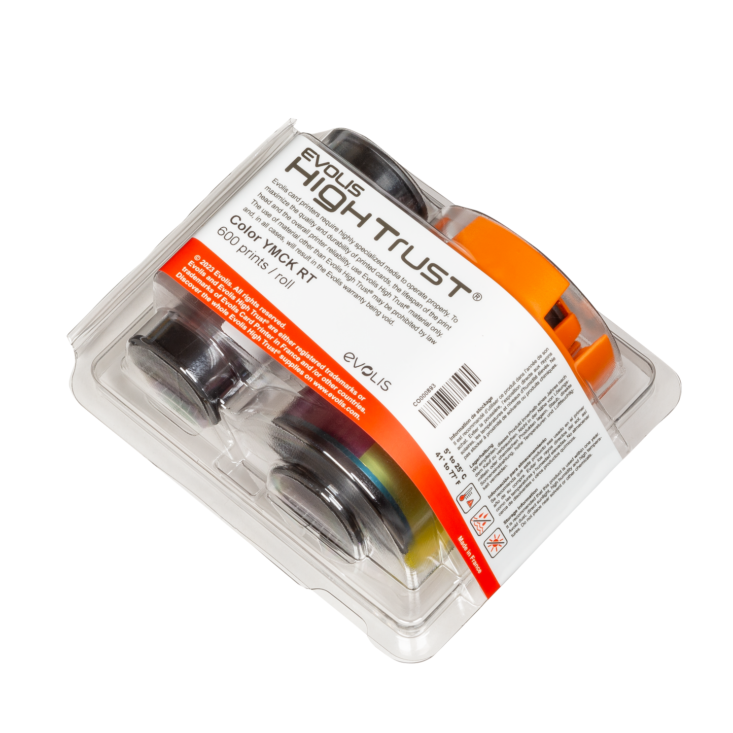Evolis RT4F101E100 YMCK Colour Ribbon 600 Prints