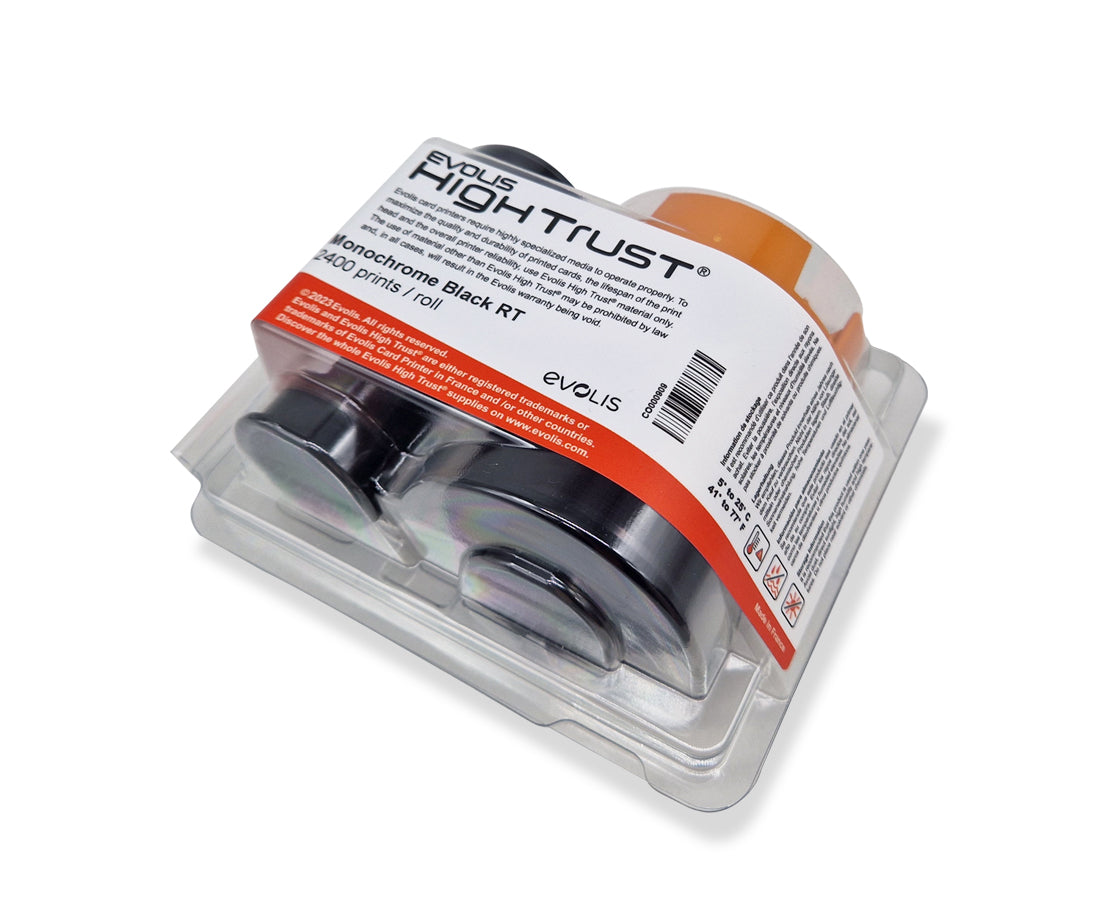 Evolis RTCT107NAAA Black Monochrome Ribbon 2400 Prints