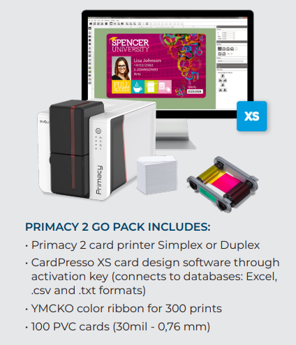 Evolis Primacy 2 Card Printer - GO Pack Bundle