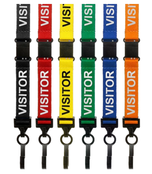 VISITOR Pre-Printed Lanyards - pack 100